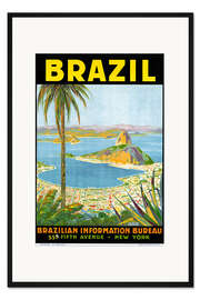 Gerahmter Kunstdruck Brazil - Werbe- und Reiseplakat für Brasilien (1945)