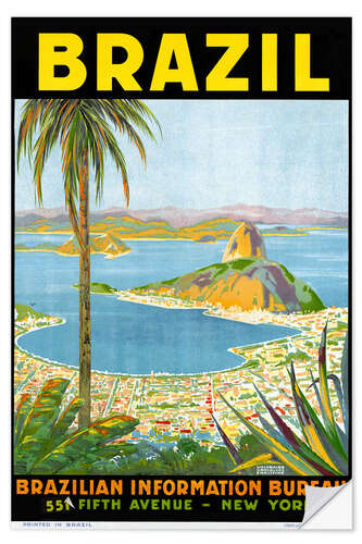 Sticker mural Brazil - Advertising Travel Poster for Brazil (1945)