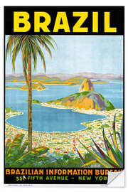 Sticker mural Brazil - Advertising Travel Poster for Brazil (1945)