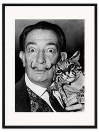 Gerahmter Kunstdruck Salvador Dalí mit seinem Ozelot Babou
