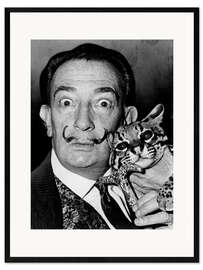 Impression artistique encadrée Salvador Dalí with his ocelot Babou