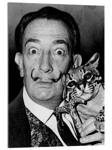 Galleritryck Salvador Dalí with his ocelot Babou