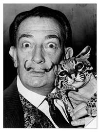 Wall sticker Salvador Dalí with his ocelot Babou