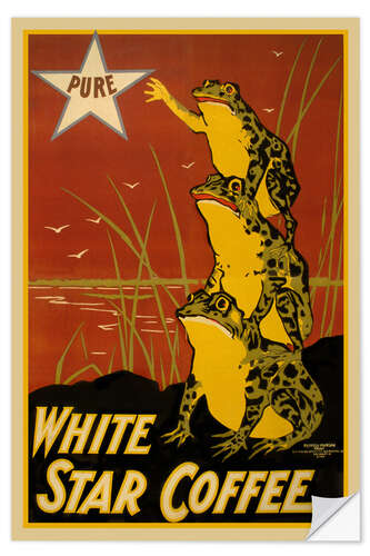 Selvklæbende plakat American Advertising Poster for White Star Coffee (1899)