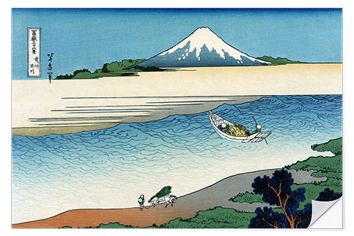 Selvklæbende plakat A View of Mount Fuji in Japan (1835)