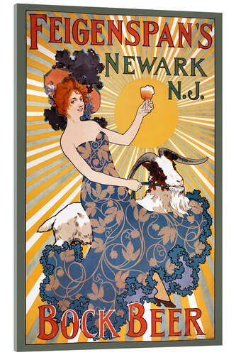 Acrylic print Poster advertising Feigenspan's Bock Beer from Newark, New Jersey (1890)