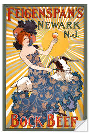 Vinilo para la pared Cartel publicitario de la cerveza Bock de Feigenspan de Newark, Nueva Jersey (1890)