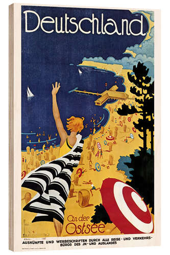 Tableau en bois German Poster Advertising the Baltic Coast of Germany, 1930