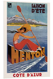 Foam board print French Poster advertising Summer Activities at Menton, Cote d'Azur (1935)