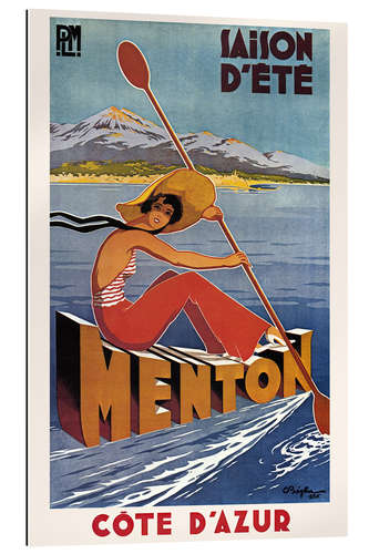 Stampa su plexi-alluminio French Poster advertising Summer Activities at Menton, Cote d'Azur (1935)