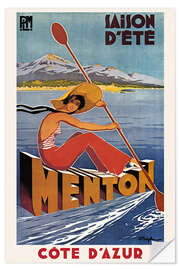 Naklejka na ścianę French Poster advertising Summer Activities at Menton, Cote d'Azur (1935)