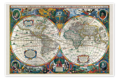 Juliste World Map, 1630