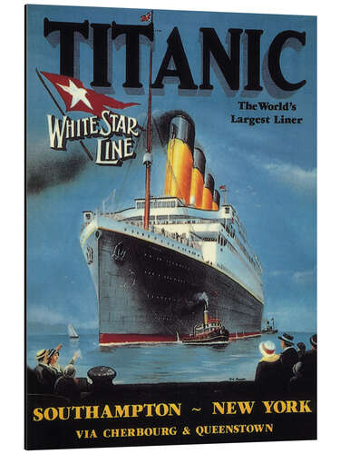 Aluminium print White Star Line "Titanic", 1912