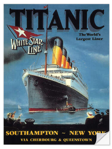 Sticker mural White Star Line "Titanic", 1912