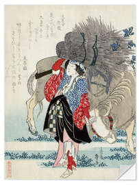 Wall sticker Portrait of a village girl from Ohara, Japan (1829)