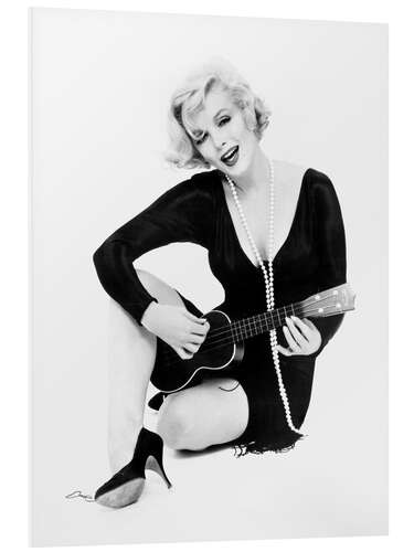 Foam board print Marilyn Monroe With Ukulele, 1959