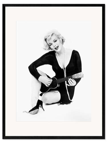 Impresión de arte enmarcada Marilyn Monroe With Ukulele, 1959