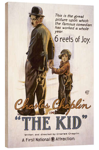 Stampa su legno Charlie Chaplin, "The Kid", 1920