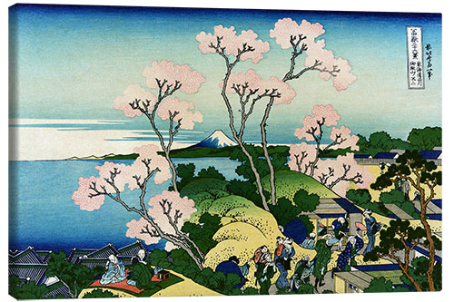 Canvas print Picnic with a View of Mount Fuji, Tokaido Road (1835)