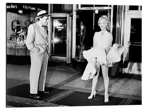 Aluminiumsbilde Marilyn Monroe and Tom Ewell, in a Scene From "The Seven Year Itch", 1955