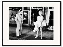 Gerahmter Kunstdruck Marilyn Monroe und Tom Ewell, in einer Szene aus „Das verflixte siebte Jahr“, 1955