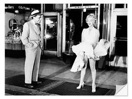 Selvklebende plakat Marilyn Monroe and Tom Ewell, in a Scene From "The Seven Year Itch", 1955