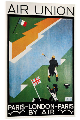 Stampa su vetro acrilico Poster Advertising Air Union's Paris to London Route, 1923