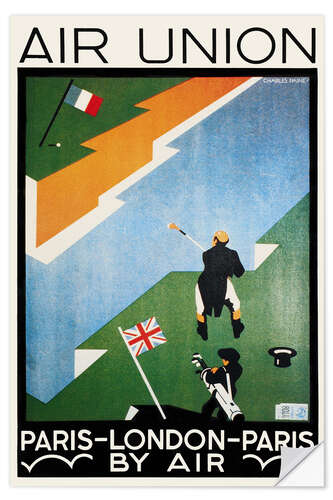 Selvklebende plakat Poster Advertising Air Union's Paris to London Route, 1923