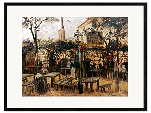 Impression artistique encadrée Local Garden "La Guinguette" in Montmartre, 1886