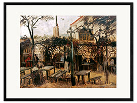 Impression artistique encadrée Local Garden "La Guinguette" in Montmartre, 1886