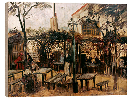 Quadro de madeira Local Garden "La Guinguette" in Montmartre, 1886