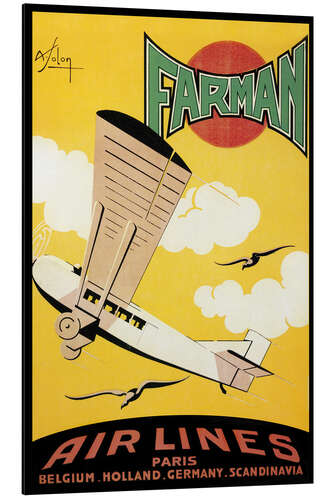 Alubild Plakat für die französische Fluggesellschaft Farman, 1926