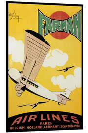 Foam board print Poster for the French Airline Company Farman, 1926