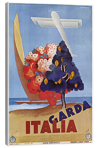 Obraz na płótnie Poster Advertising Lake Garda in Italy, 1935