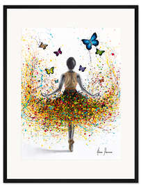 Gerahmter Kunstdruck Regenbogen-Schmetterlings-Ballerina