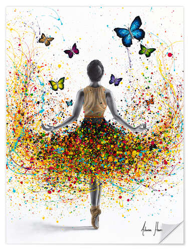 Naklejka na ścianę Rainbow Butterfly Ballerina