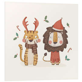 Foam board print Tiger and Lion ready for Christmas