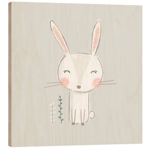 Trätavla Cute Bunny