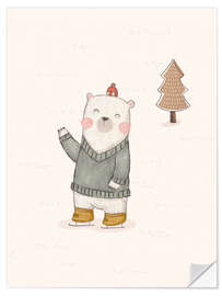 Wall sticker Little bear skating