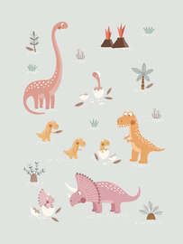 Magnettafel Baby-Dinos und ihre Eltern II