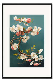 Gerahmter Kunstdruck Schwebende Kirschblüten