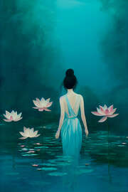 Magnettafel Der Seerosen Teich