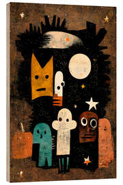Cuadro de madera Mis amigos espeluznantes y yo - treechild