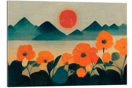 Gallery print Orange Flowers in front of the Mountains