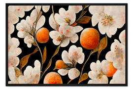 Gerahmter Kunstdruck Orangenblüten