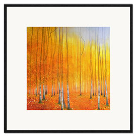 Innrammet kunsttrykk Silence is golden - Autumn forest