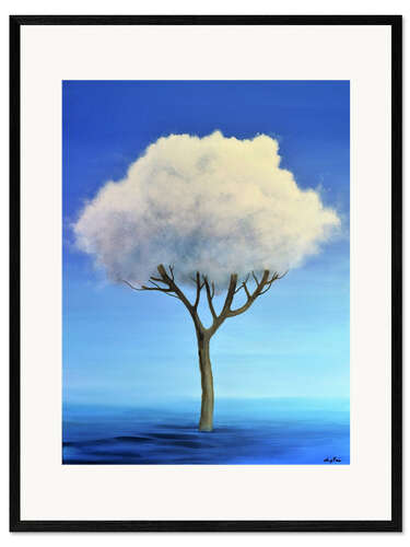 Kunsttryk i ramme Cloud tree in the water II