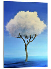 Quadro em plexi-alumínio Cloud tree in the water II