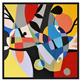 Gerahmter Kunstdruck Eloge der Farben - geometrische Komposition