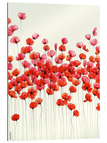 Gallery print Wild flowers - Red poppies on beige